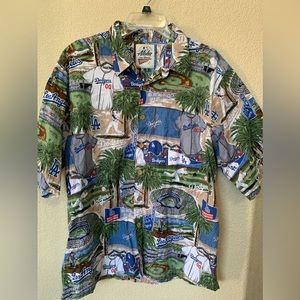 Vintage LA Dodgers Mens Xl MLB Aloha History Reyn Spooner Button Up